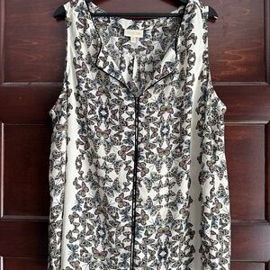 ModCloth Butterfly Sleeveless Blouse
